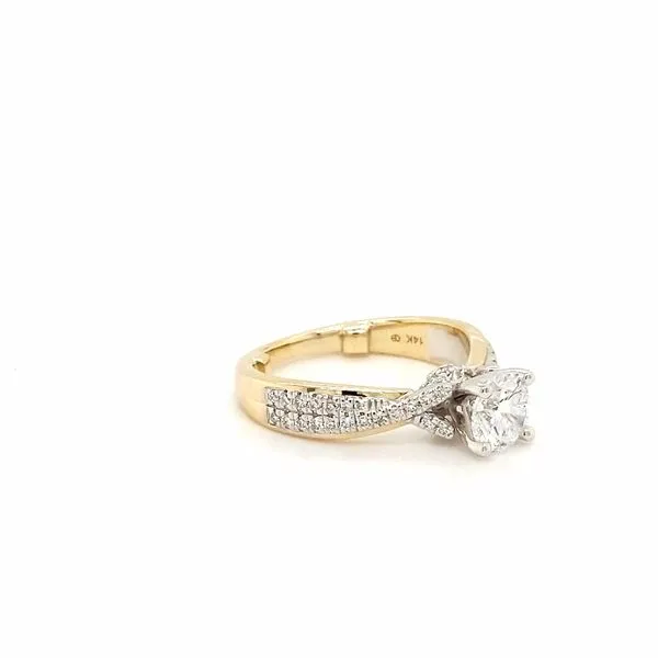 14kt White and Yellow Gold Engagement Mounting Image 3 Stambaugh Jewelers Defiance, OH