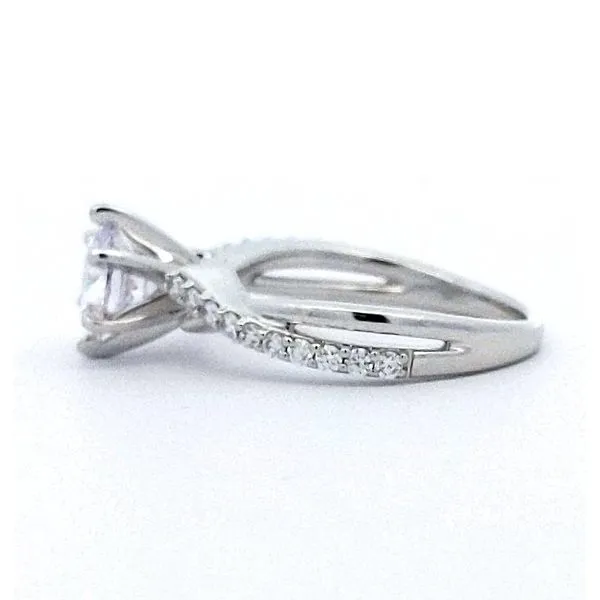 14kt White Gold Twist Shank Design Engagement Mounting Image 3 Stambaugh Jewelers Defiance, OH