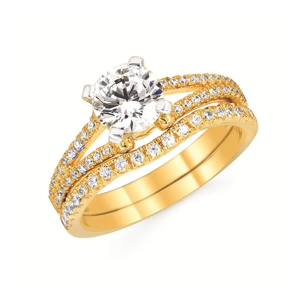 14kt Yellow Gold Split Shank Engagement Mounting Image 3 Stambaugh Jewelers Defiance, OH