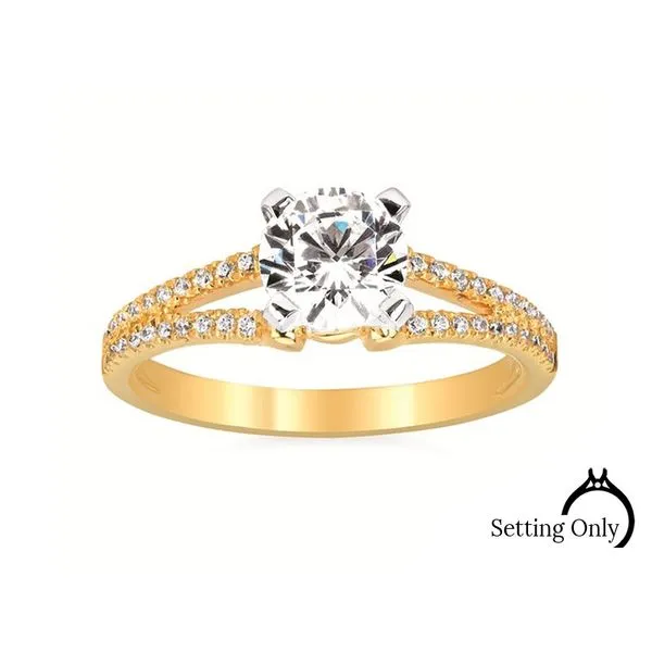14kt Yellow Gold Split Shank Engagement Mounting Stambaugh Jewelers Defiance, OH