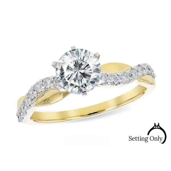 14kt Yellow and White Gold Twist Shank Engagement Mounting similar item image