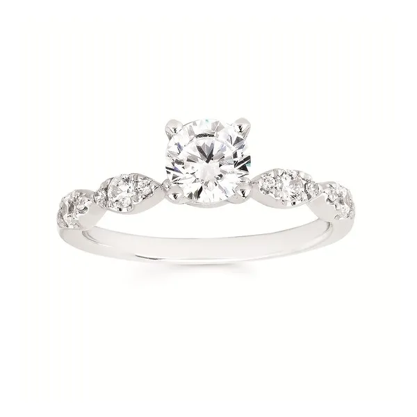 14kt White Gold Straight Line Engagement Mounting