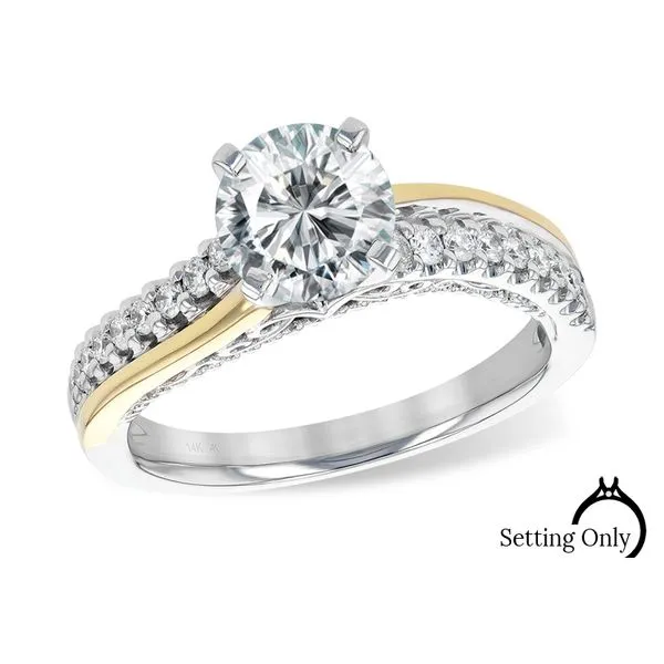 14kt White and Yellow Gold Diamond Engagement Mounting Stambaugh Jewelers Defiance, OH