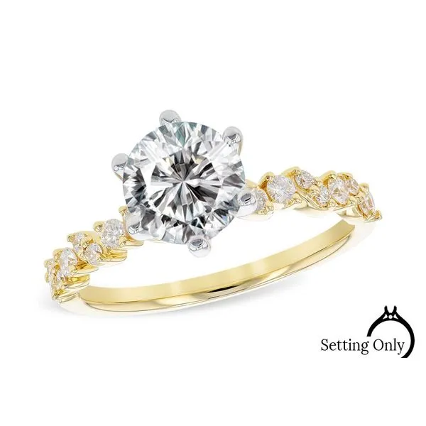 14kt Yellow Gold Straight Line Design Engagement Mounting Stambaugh Jewelers Defiance, OH