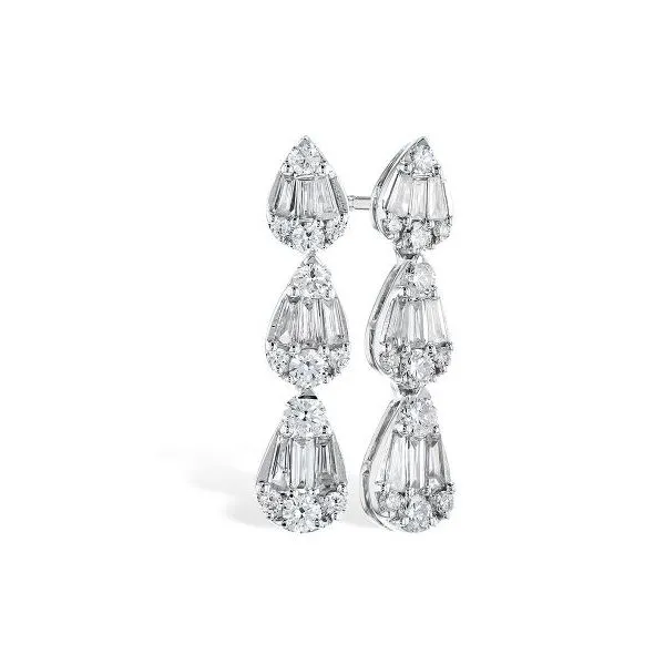14kt White Gold Diamond Drop Earrings Stambaugh Jewelers Defiance, OH