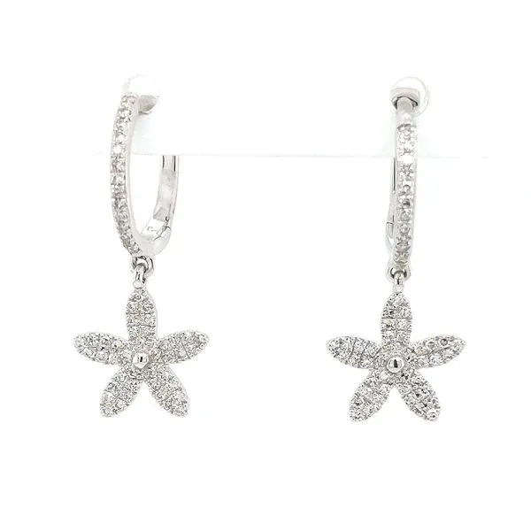 14kt White Gold Diamond Starfish Earrings Stambaugh Jewelers Defiance, OH