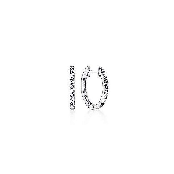 14K White Gold Diammond Classic Huggie Earrings Stambaugh Jewelers Defiance, OH