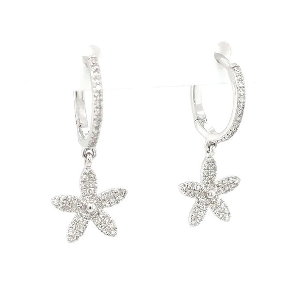 14kt White Gold Diamond Starfish Earrings Image 2 Stambaugh Jewelers Defiance, OH