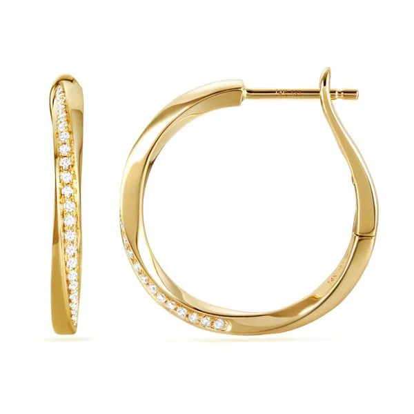 14kt Yellow Gold Diamond Hoop Earrings Stambaugh Jewelers Defiance, OH