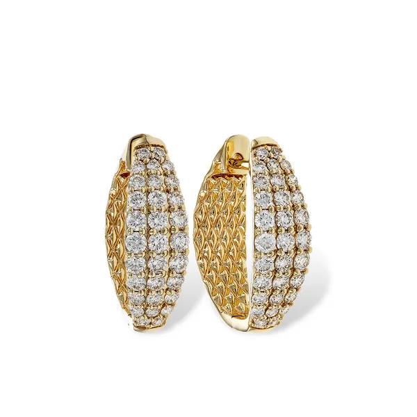 14kt Yellow Gold Diamond Hoop Earrings Stambaugh Jewelers Defiance, OH