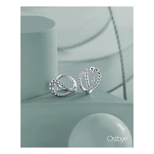 10kt White Gold Diamond Reversible Hoop Earrings Image 2 Stambaugh Jewelers Defiance, OH