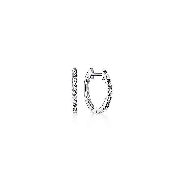 14K White Gold Diammond Classic Huggie Earrings Stambaugh Jewelers Defiance, OH