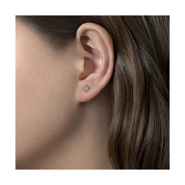 14Kt Yellow Gold Diamond Stud Earrings Image 2 Stambaugh Jewelers Defiance, OH