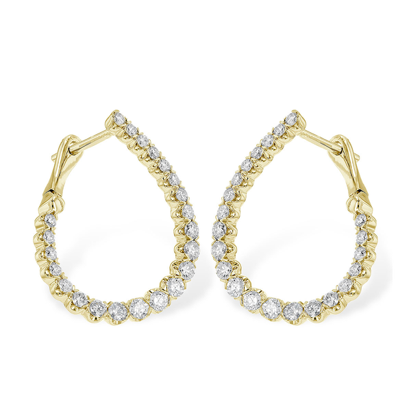 14kt Yellow Gold Diamond Hoop Earrings Stambaugh Jewelers Defiance, OH