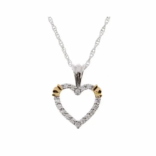 14kt Two Tone Gold Diamond Heart Pendant Stambaugh Jewelers Defiance, OH