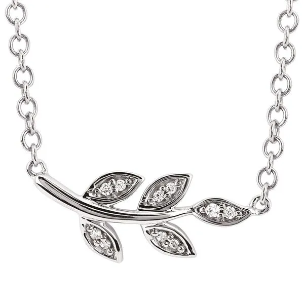 10kt White Gold Diamond Branch Necklace Stambaugh Jewelers Defiance, OH