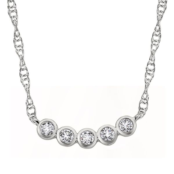14kt White Gold 5-Stone Diamond Necklace Stambaugh Jewelers Defiance, OH
