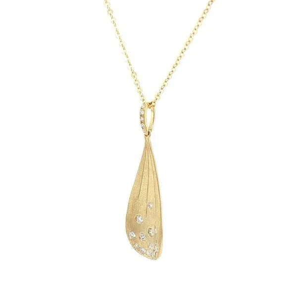 14kt Yellow Gold Diamond Scatter Pendant Image 3 Stambaugh Jewelers Defiance, OH