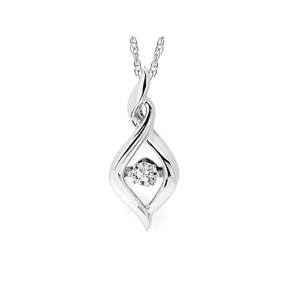 Shimmering Diamonds® Twisted Tear Drop Pendant in Sterling Silver Stambaugh Jewelers Defiance, OH
