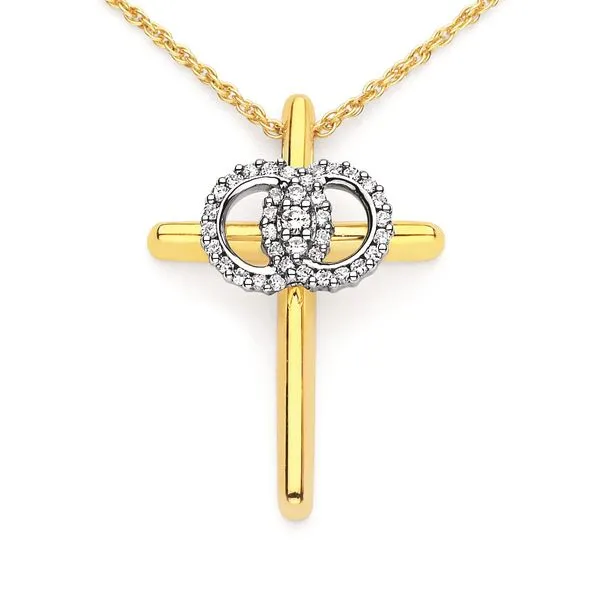14kt Yellow and White Gold Christian Marriage Symbol® Cross Pendant Stambaugh Jewelers Defiance, OH