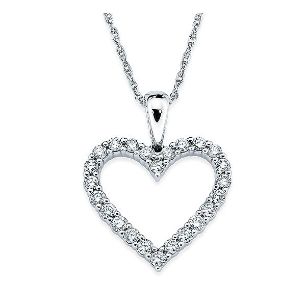 14kt White Gold and Diamond Heart Pendant Stambaugh Jewelers Defiance, OH
