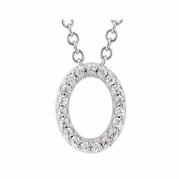 14kt White Gold Diamond Oval Pendant Stambaugh Jewelers Defiance, OH