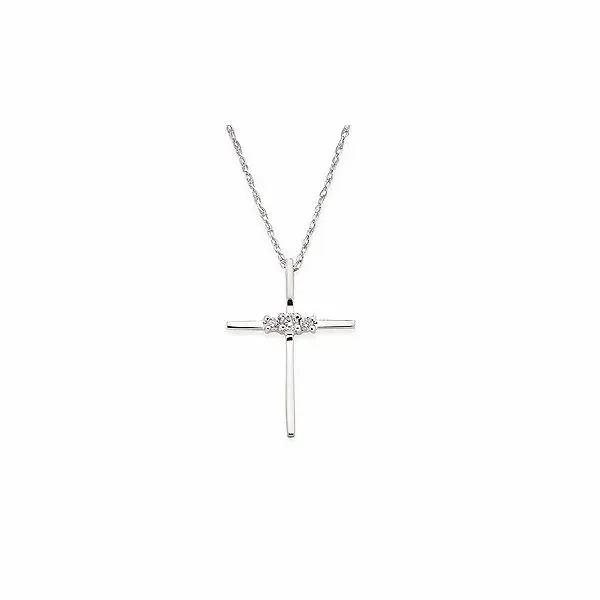 Sterling Silver Cross Pendant with Diamond Accents Stambaugh Jewelers Defiance, OH