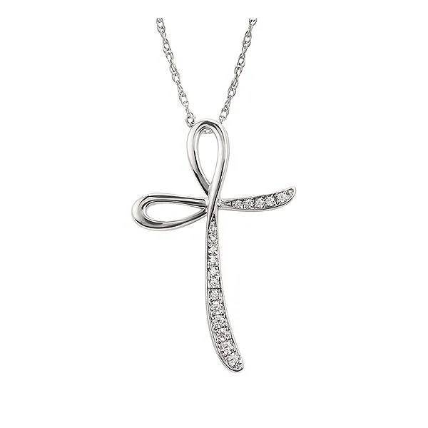 14kt White Gold Diamond Cross Pendant Stambaugh Jewelers Defiance, OH