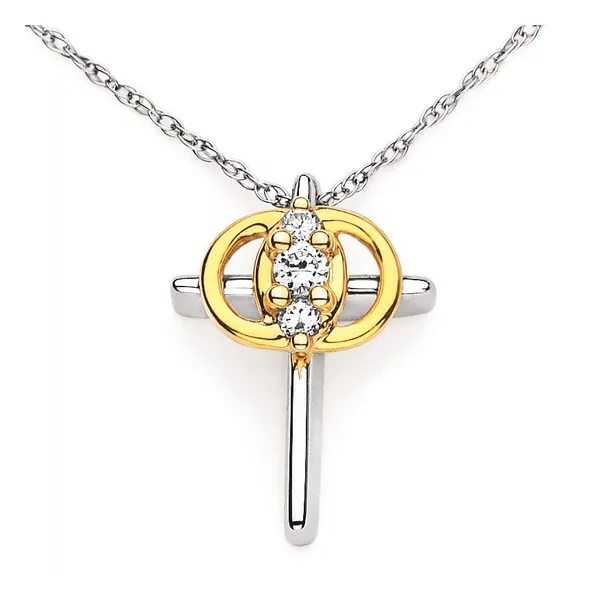 14kt Yellow and White Gold Christian Marriage Symbol® Cross Pendant Stambaugh Jewelers Defiance, OH