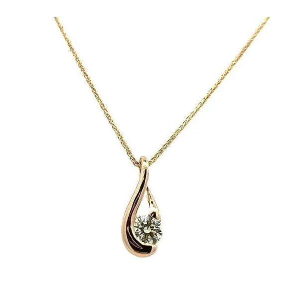 14kt Yellow Gold Diamond Teardrop Necklace Stambaugh Jewelers Defiance, OH