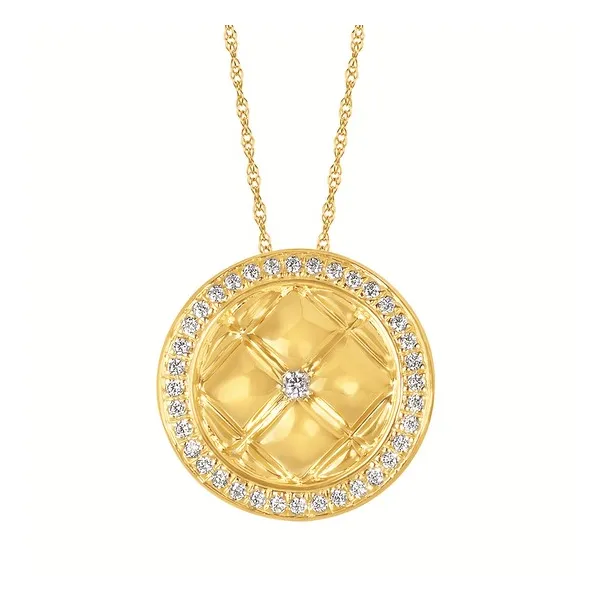 14kt Yellow Gold Quilted Diamond Pendant Stambaugh Jewelers Defiance, OH