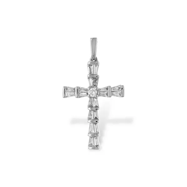 14kt White Gold Diamond Cross Pendant Stambaugh Jewelers Defiance, OH