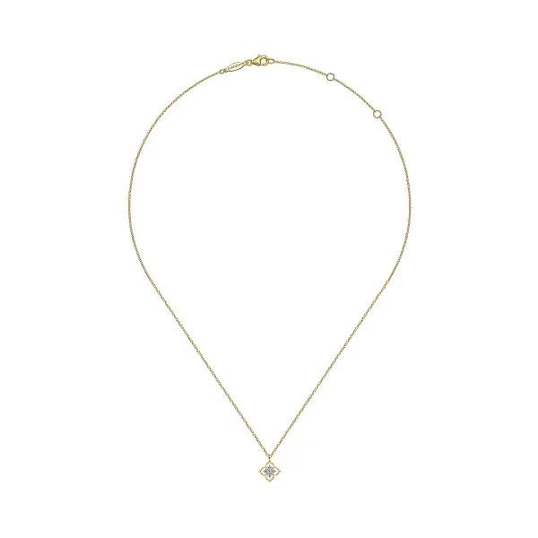 14kt Yellow Gold Floral Diamond Pendant