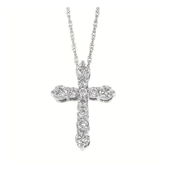 14kt White Gold Diamond Cross Pendant Stambaugh Jewelers Defiance, OH