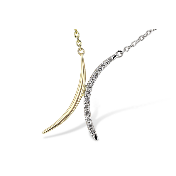 14kt Yellow and White Gold Freeform Diamond Pendant Stambaugh Jewelers Defiance, OH