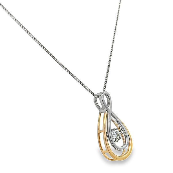 14kt Yellow and White Gold Diamond Pendant Image 3 Stambaugh Jewelers Defiance, OH