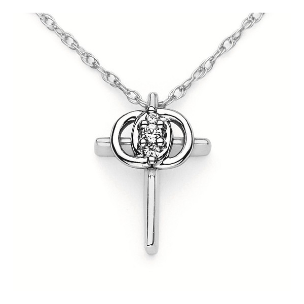 Sterling Silver Christian Marriage Symbol Diamond Pendant Stambaugh Jewelers Defiance, OH