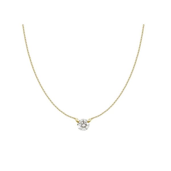 18K White Gold 0.32ct Diamond Solitaire Pendant Stambaugh Jewelers Defiance, OH
