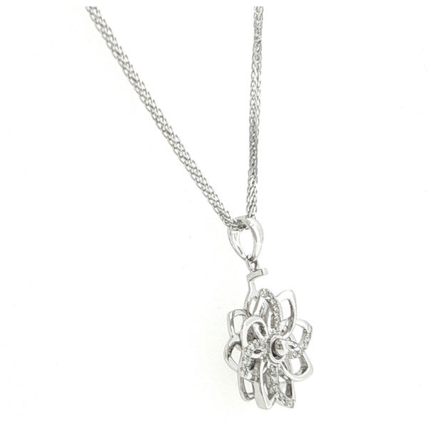 18kt White Gold .09ctw Diamond Spinner Pendant Image 3 Stambaugh Jewelers Defiance, OH