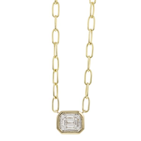 14kt Yellow Gold Diamond Pendant on a Paperclip Chain Image 3 Stambaugh Jewelers Defiance, OH