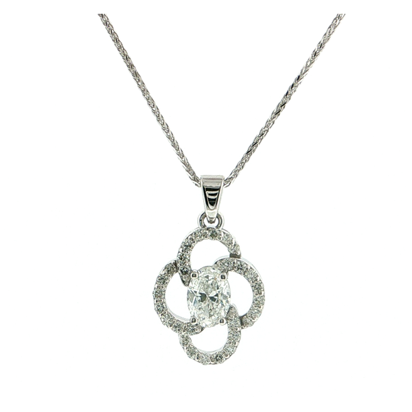 Clover style pendant with Oval center diamond Stambaugh Jewelers Defiance, OH