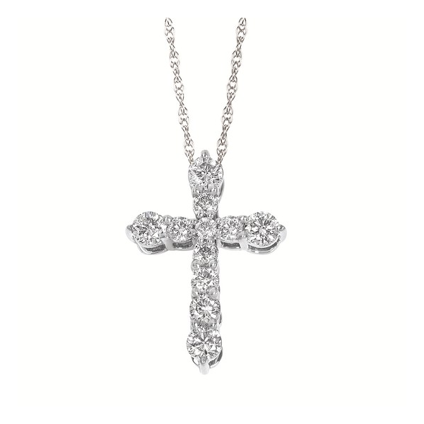 14kt White Gold Diamond Cross Pendant Stambaugh Jewelers Defiance, OH