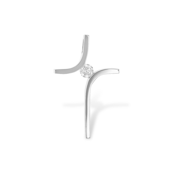 14kt White Gold Diamond Cross Pendant Stambaugh Jewelers Defiance, OH