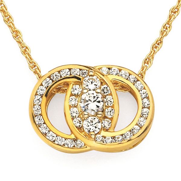 14kt Yellow Gold Diamond Marriage Symbol® Necklace Stambaugh Jewelers Defiance, OH