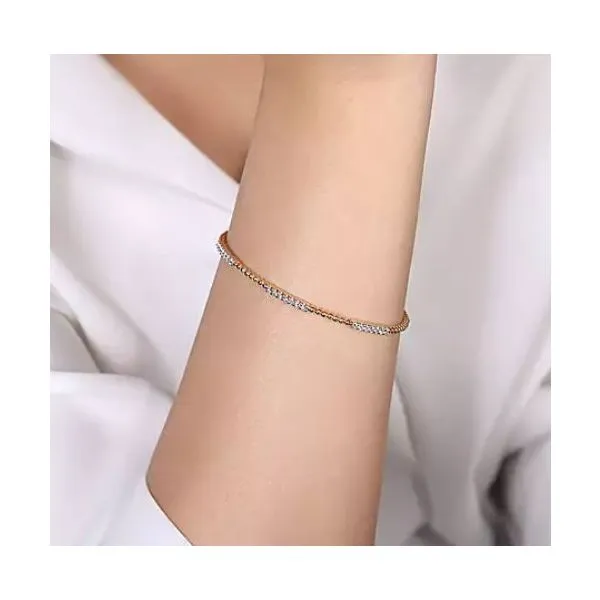 14kt Rose Gold and Diamond Cuff Bracelet Image 3 Stambaugh Jewelers Defiance, OH