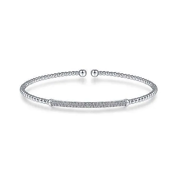 14kt White Gold Diamond Bar Bangle Bracelet Stambaugh Jewelers Defiance, OH