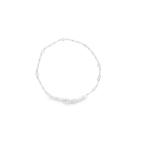 14kt White Gold Paper Clip Diamond Bracelet Image 2 Stambaugh Jewelers Defiance, OH