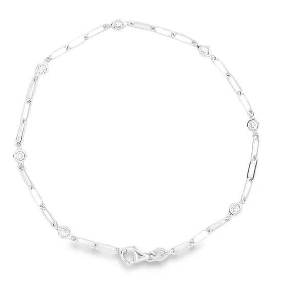 14kt White Gold Paper Clip Diamond Bracelet Stambaugh Jewelers Defiance, OH