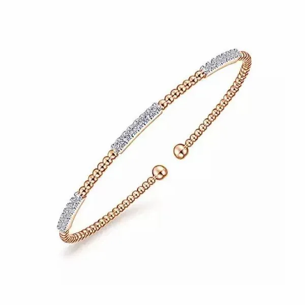 14kt Rose Gold and Diamond Cuff Bracelet Image 2 Stambaugh Jewelers Defiance, OH