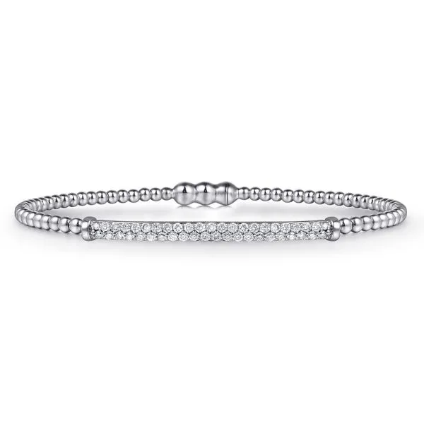 14kt White Gold Bujukan Diamond Split Cuff Bracelet Stambaugh Jewelers Defiance, OH